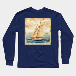 A Sailboat on a Tile Long Sleeve T-Shirt